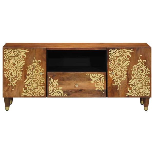 vidaXL TV Cabinet Honey Brown 105 x 33 x 46 cm Solid Mango Wood