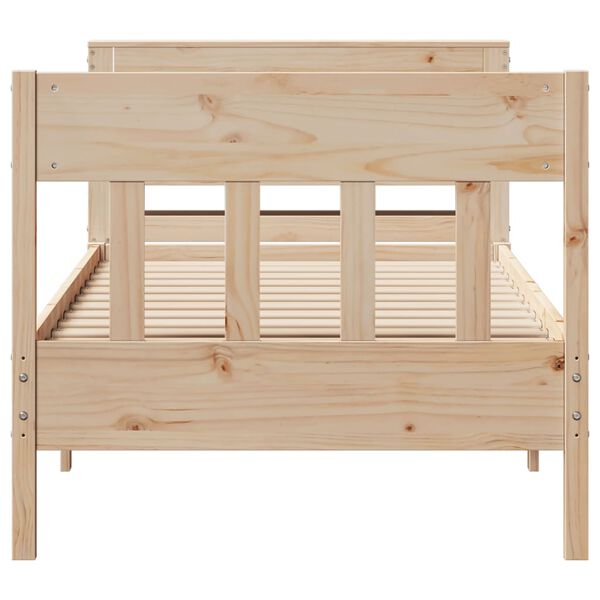 vidaXL Bed Frame without Mattress 75x190 cm Small Single Solid Wood Pine