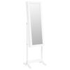 vidaXL Mirror Jewellery Cabinet with LED Lights Free Standing White