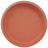 vidaXL Round Flower Tray 6 pcs Brick Red &Oslash; 17.5 x 2 cm Plastic