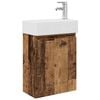 vidaXL Bathroom Vanity Unit with Tap Old Wood 45.5 x 22.5 x 84 cm