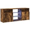 vidaXL TV Cabinet with LED Lights Smoked Oak 120x30x50 cm