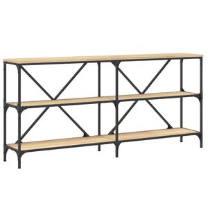 vidaXL Console Table Sonoma Oak 160x30x75 cm Engineered Wood and Iron