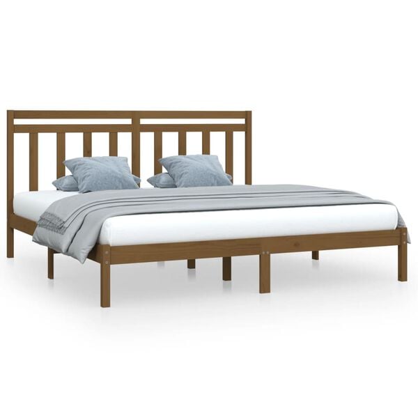 vidaXL Bed Frame without Mattress Honey Brown 200x200 cm Solid Wood