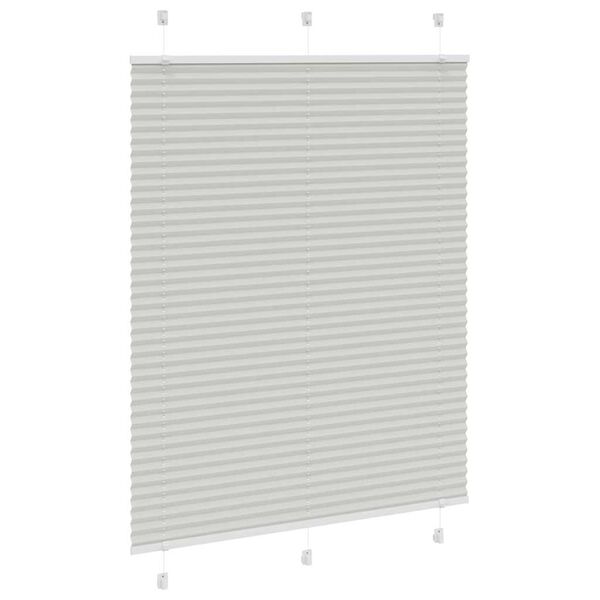 vidaXL Pleated Blind Light Grey 110x100 cm Fabric Width 109.4 cm Polyester