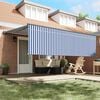 vidaXL Retractable Awning Manual Blue and White 400 x 300 cm