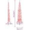 vidaXL Slim Artificial Half Christmas Tree with Stand Pink 210 cm