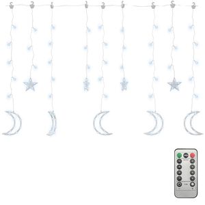 vidaXL Star and Moon Fairy Lights Remote Control 345 LED Cold White