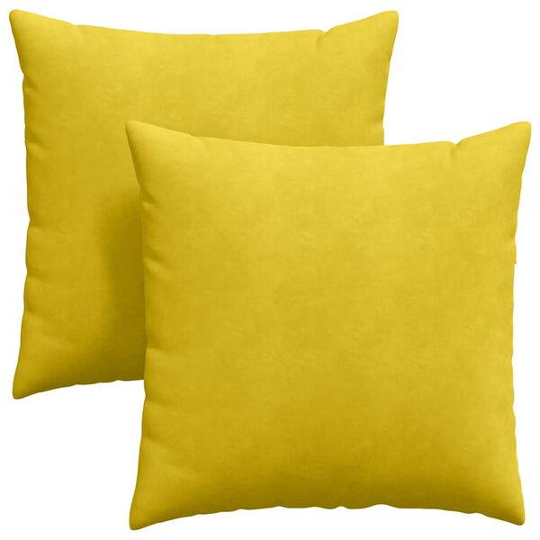 vidaXL Sofa Pillows 2 pcs Yellow 80 x 80 cm Corduroy Fabric