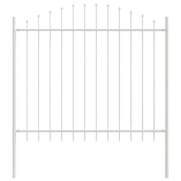 vidaXL Garden Fence 4 pcs White 170 x 190 cm Powder-Coated Steel