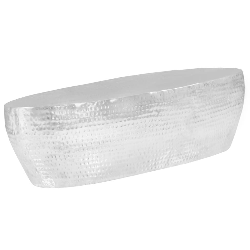 Hammered aluminium online side table