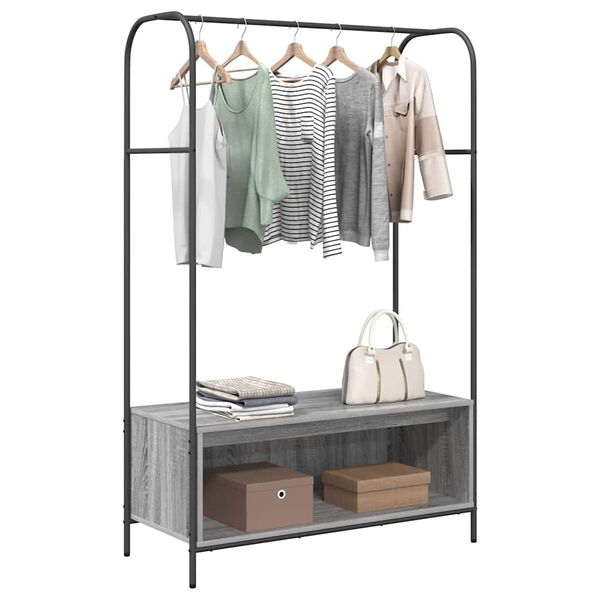 vidaXL Clothes Rack Grey 100 x 44 x 160 cm Engineered Wood