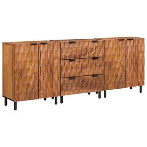 vidaXL Sideboard 3 pcs Acacia Brown Finish 60 x 33 x 75 cm