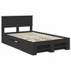 vidaXL Bed Frame with Headboard Black 120 x 200 cm Engineered Wood