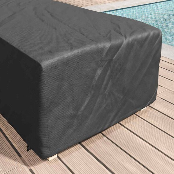 vidaXL Loungers Cover Plain Black 74 x 210 x 40 cm Fabric