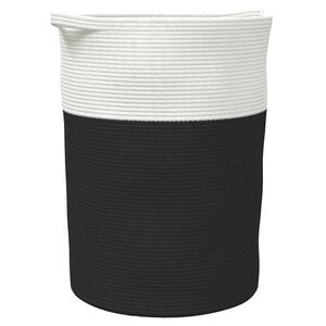 vidaXL Storage Basket Black and White &Oslash;49x65 cm Cotton