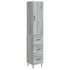 vidaXL Cabinet Set 2 pcs 33 x 34.5 x 90 cm Engineered Wood Grey Sonoma