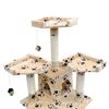 vidaXL Cat Tree Cat Scratching Post 170 cm 2 Condos Beige with Pawprints