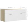vidaXL 2 Piece Bathroom Furniture Set White and Sonoma Oak Engineered Wood