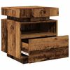 vidaXL Bedside Cabinets with LED Lights 2 pcs Old Wood 40x39x48.5 cm