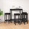 vidaXL 5 Piece Bar Set Black Solid Wood Pine