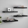 vidaXL Floating Wall Shelves 4 pcs Black 50x23x3.8 cm MDF