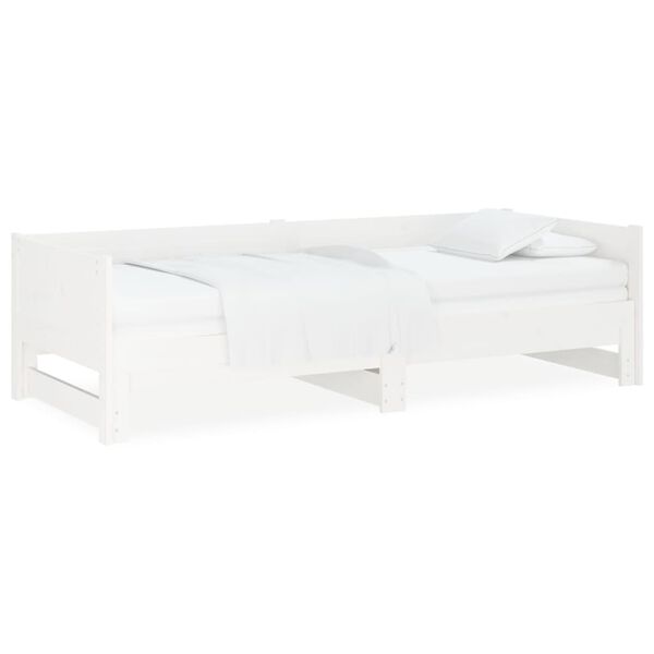 vidaXL Pull-out Day Bed without Mattress White 2x(90x190) cm