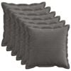 vidaXL Cushion Cover 6 pcs HOUTEN Dark Grey 30 x 30 cm Corduroy
