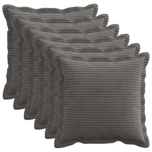 vidaXL Cushion Cover 6 pcs HOUTEN Dark Grey 30 x 30 cm Corduroy