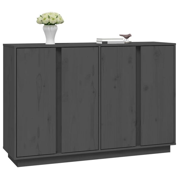 vidaXL Sideboard Grey 120x35x80 cm Solid Wood Pine