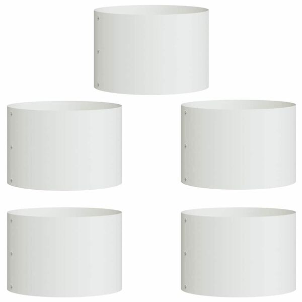 vidaXL Garden Planter 5 pcs White 30 x 30 x 20 cm Cold-rolled Steel