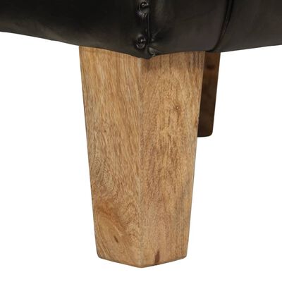 vidaXL Tub Chair Grey Real Leather
