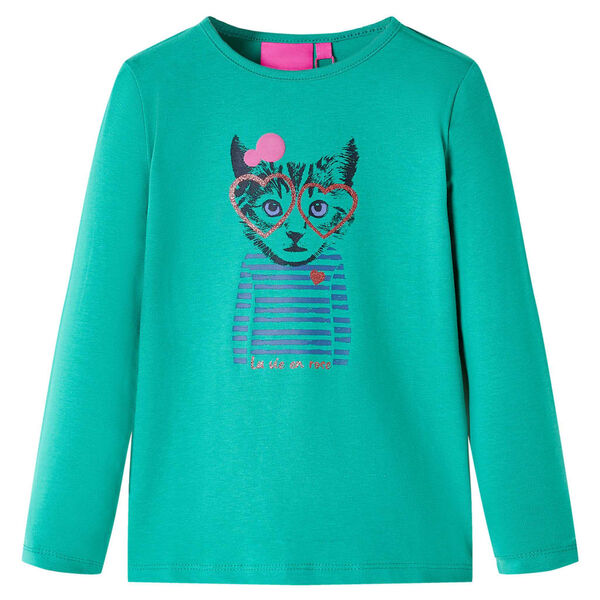 Kids' T-shirt with Long Sleeves Bright Green 140