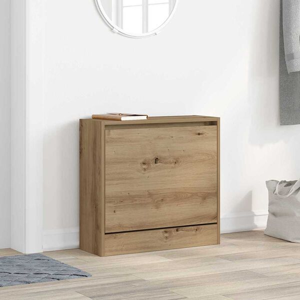 vidaXL Shoe Cabinet Artisan oak 60 x 21 x 57 cm Engineered wood