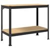 vidaXL Work Benches with Shelf Black 115 x 55 x 91 cm Engineered Wood
