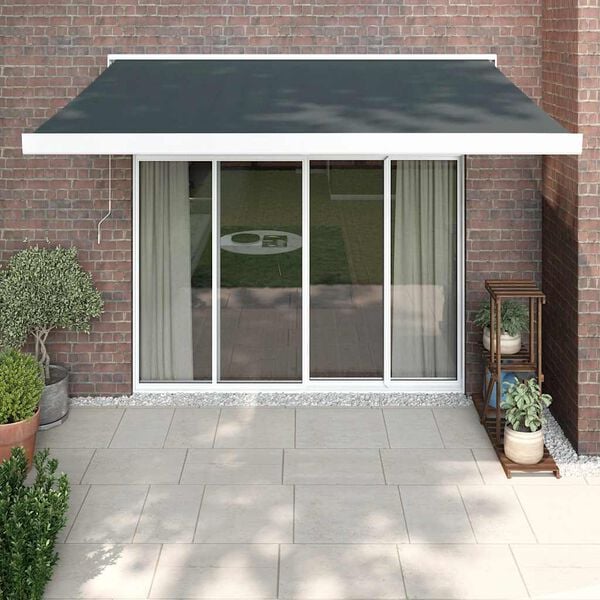 vidaXL Retractable Awning Anthracite 3.5x2.5 m Fabric and Aluminium