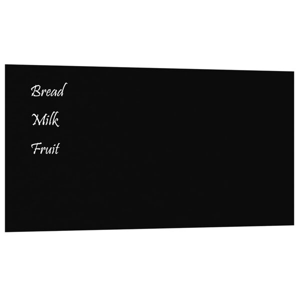 vidaXL Wall-mounted Magnetic Board Black 80x40 cm Tempered Glass