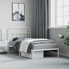 vidaXL Metal Bed Frame without Mattress with Headboard White 100x190cm