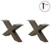 vidaXL Coffee Table Legs X-Shaped 2 pcs Natural Steel 70x(30-31) cm Steel