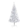 vidaXL Artificial Pre-lit Christmas Tree with Ball Set Silver 150 cm PET