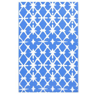 vidaXL Outdoor Carpet Blue and White 160x230 cm PP