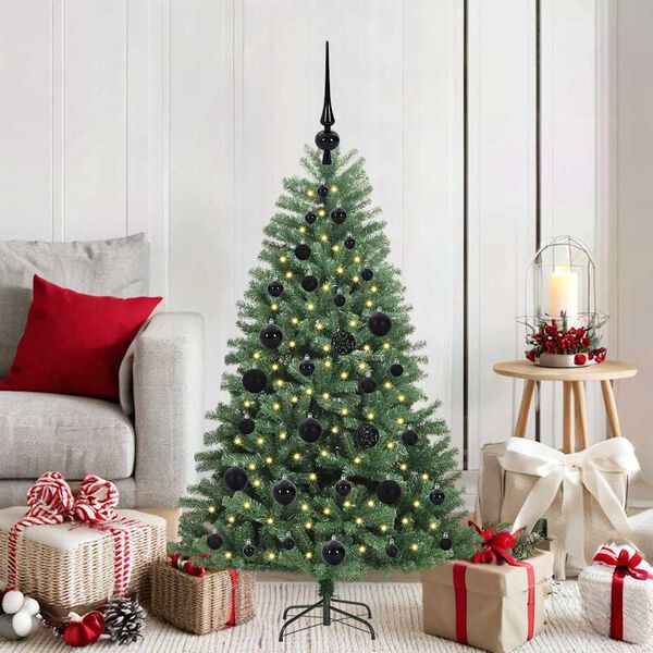 vidaXL Artificial Hinged Christmas Tree Green 120 cm PVC and Metal