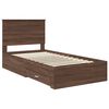 vidaXL Bed Frame Brown Oak and Silver 90 x 200 cm Engineered Wood