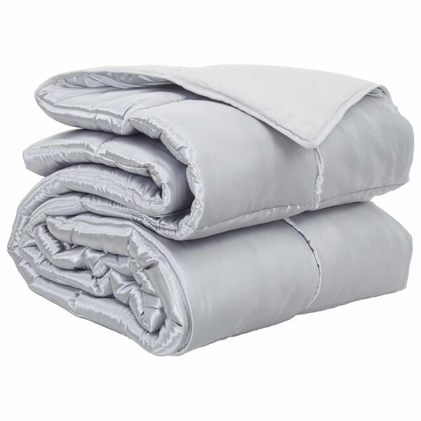 vidaXL Full Year Duvet Silver 200 x 140 cm Satin and Microfiber