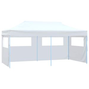 vidaXL Professional Folding Party Tent with 4 Sidewalls 3x6 m Steel White