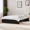 vidaXL Bed Frame without Mattress Black Solid Wood 140x190 cm