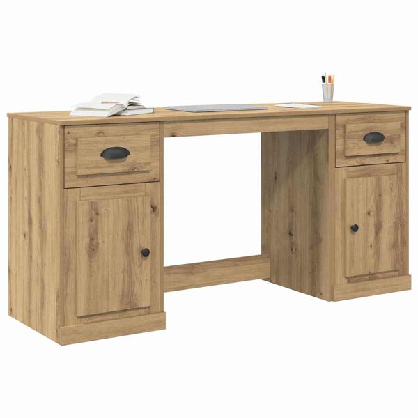 vidaXL Desk with Cabinet with Drawer Artisan Oak 154.5 x 50 x 75 cm