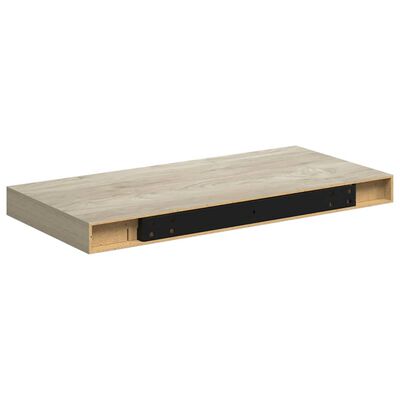 Wall shelf with sliding drawer or compartment unit showing internal storage