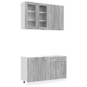 vidaXL Kitchen Unit LYON 4 pcs Grey Sonoma Engineered Wood