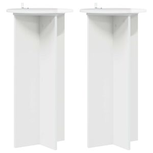 vidaXL Plant Stand 2 pcs High Gloss White 40 x 40 x 80 cm
